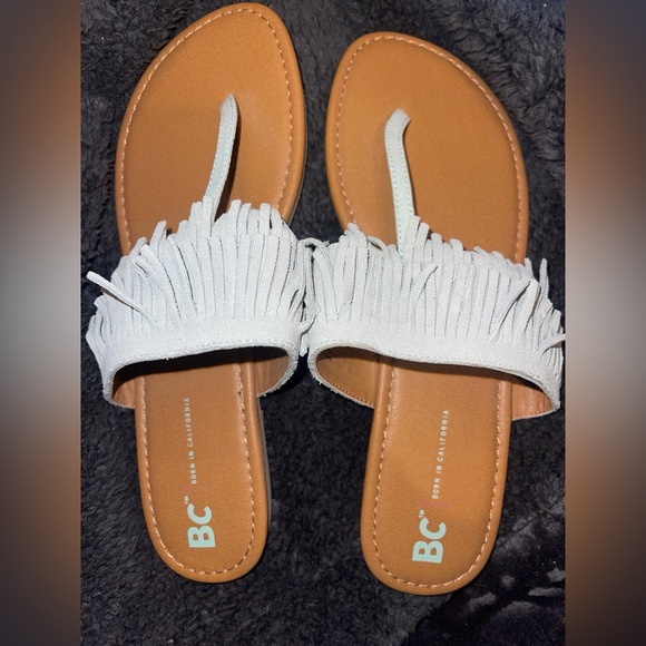 Women's Fringe Sandals - Gray - Picture 1 of 2